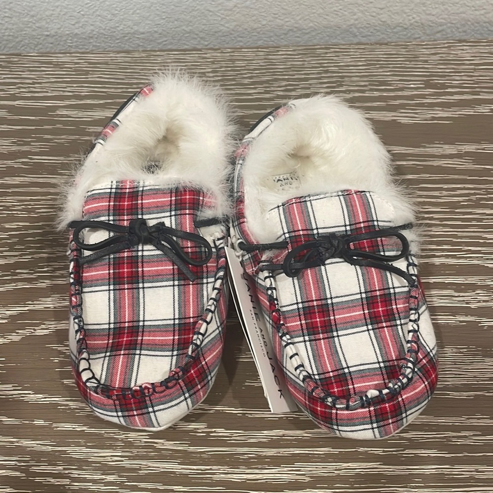 New Janie and Jack Plaid Slippers